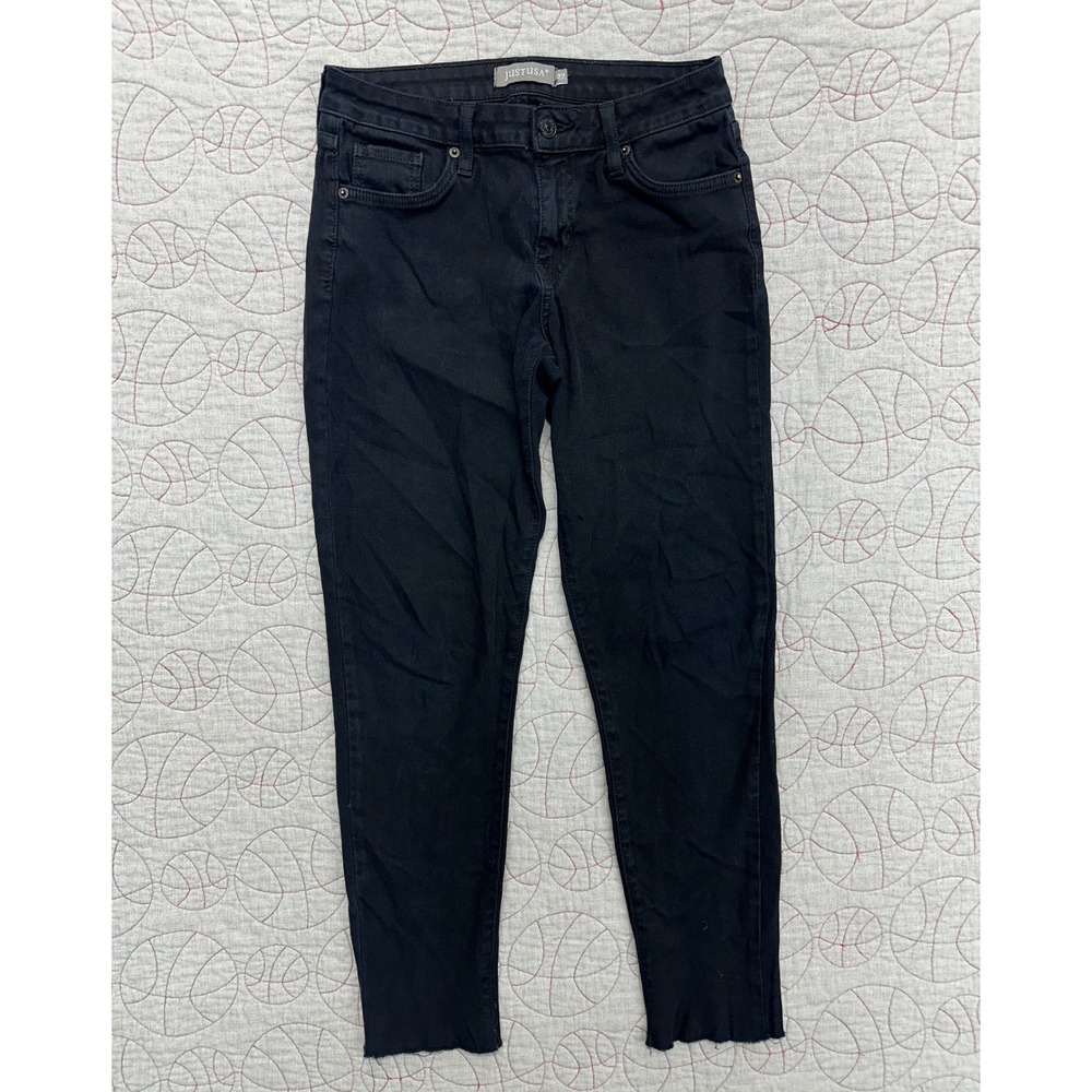 JUST U.S.A. Skinny Jeans Black Raw Hem AB904 / Women's 27